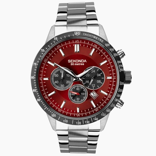 Sekonda chronograph quartz red - quartz,